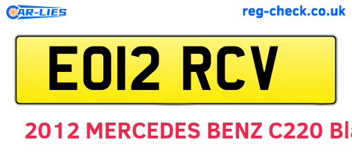 EO12RCV are the vehicle registration plates.