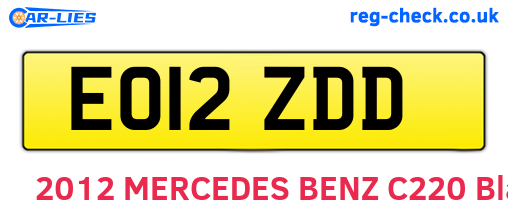 EO12ZDD are the vehicle registration plates.