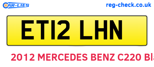 ET12LHN are the vehicle registration plates.