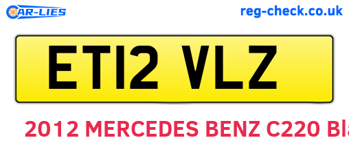 ET12VLZ are the vehicle registration plates.