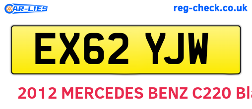 EX62YJW are the vehicle registration plates.