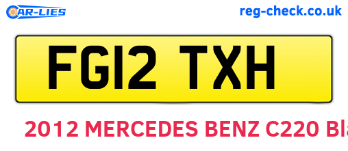 FG12TXH are the vehicle registration plates.