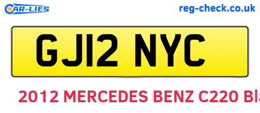 GJ12NYC are the vehicle registration plates.