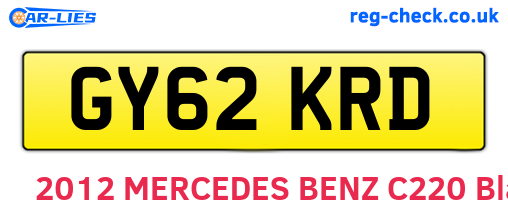 GY62KRD are the vehicle registration plates.