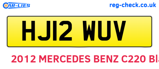 HJ12WUV are the vehicle registration plates.