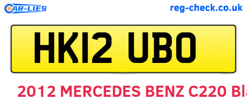 HK12UBO are the vehicle registration plates.