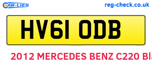 HV61ODB are the vehicle registration plates.