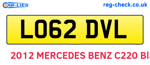 LO62DVL are the vehicle registration plates.