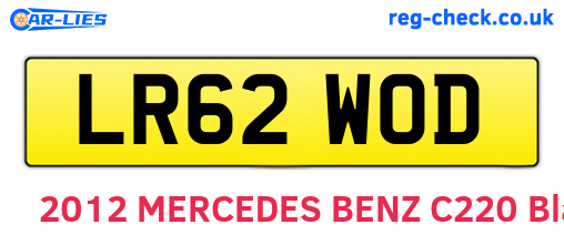 LR62WOD are the vehicle registration plates.