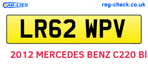 LR62WPV are the vehicle registration plates.