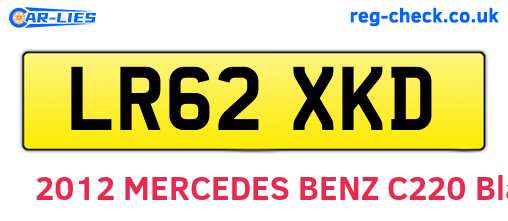 LR62XKD are the vehicle registration plates.