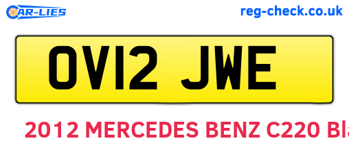 OV12JWE are the vehicle registration plates.