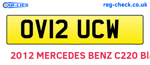 OV12UCW are the vehicle registration plates.