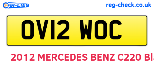 OV12WOC are the vehicle registration plates.