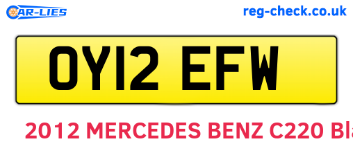 OY12EFW are the vehicle registration plates.