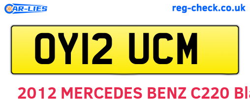 OY12UCM are the vehicle registration plates.