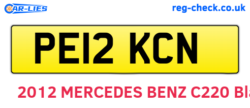 PE12KCN are the vehicle registration plates.