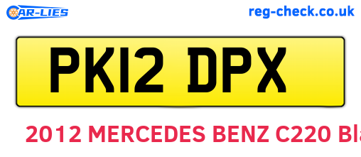 PK12DPX are the vehicle registration plates.