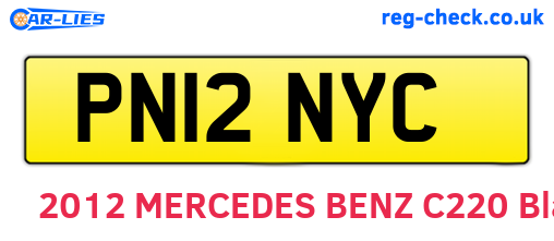 PN12NYC are the vehicle registration plates.