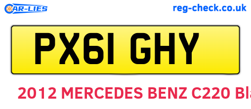 PX61GHY are the vehicle registration plates.