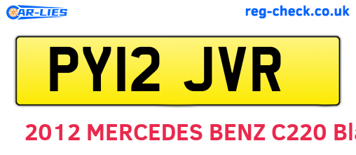 PY12JVR are the vehicle registration plates.