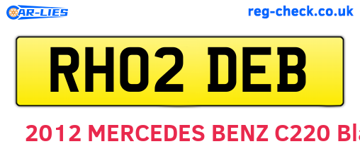 RH02DEB are the vehicle registration plates.