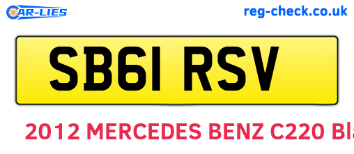 SB61RSV are the vehicle registration plates.