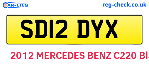 SD12DYX are the vehicle registration plates.