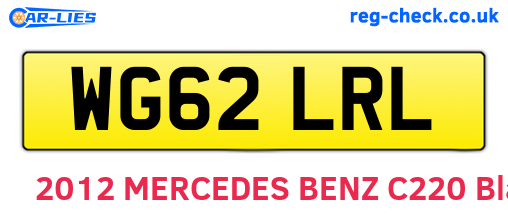 WG62LRL are the vehicle registration plates.