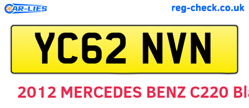 YC62NVN are the vehicle registration plates.