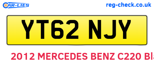 YT62NJY are the vehicle registration plates.
