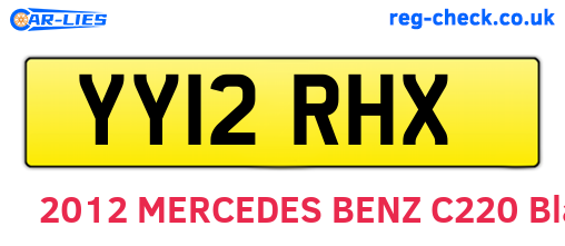 YY12RHX are the vehicle registration plates.