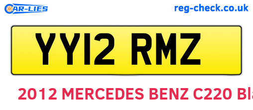 YY12RMZ are the vehicle registration plates.