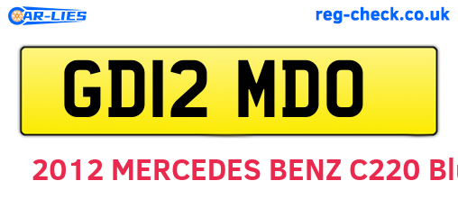 GD12MDO are the vehicle registration plates.