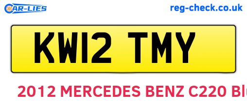 KW12TMY are the vehicle registration plates.