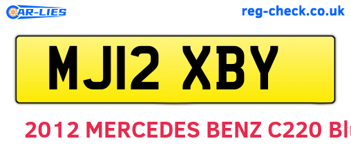 MJ12XBY are the vehicle registration plates.