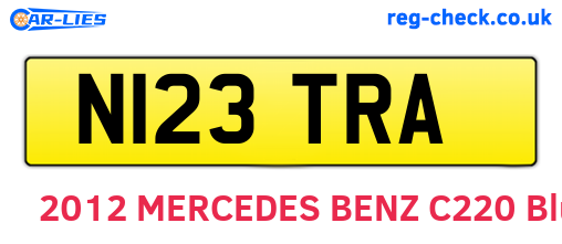N123TRA are the vehicle registration plates.
