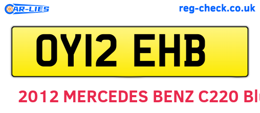 OY12EHB are the vehicle registration plates.