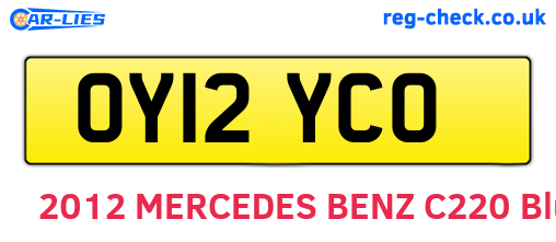 OY12YCO are the vehicle registration plates.