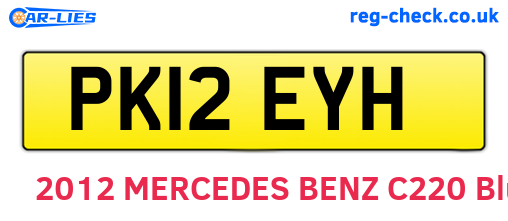 PK12EYH are the vehicle registration plates.