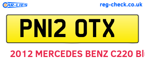 PN12OTX are the vehicle registration plates.