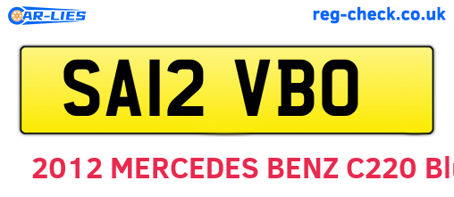 SA12VBO are the vehicle registration plates.
