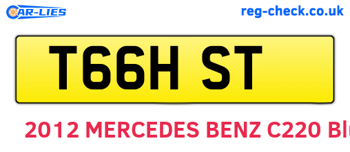 T66HST are the vehicle registration plates.