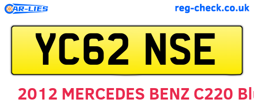 YC62NSE are the vehicle registration plates.