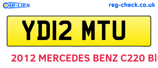 YD12MTU are the vehicle registration plates.