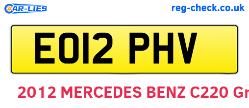EO12PHV are the vehicle registration plates.