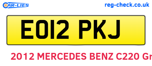 EO12PKJ are the vehicle registration plates.