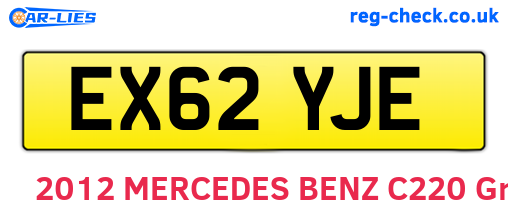 EX62YJE are the vehicle registration plates.