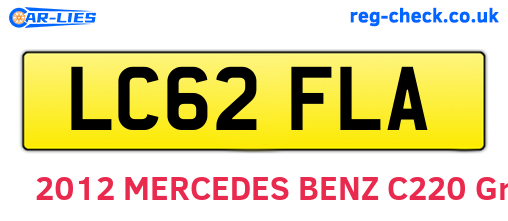 LC62FLA are the vehicle registration plates.