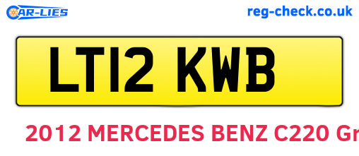 LT12KWB are the vehicle registration plates.